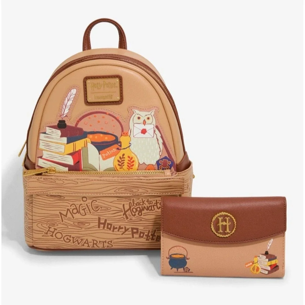 NEW Loungefly Harry Potter Back To School Backpack‎ With Wallet SET + 5 PINS